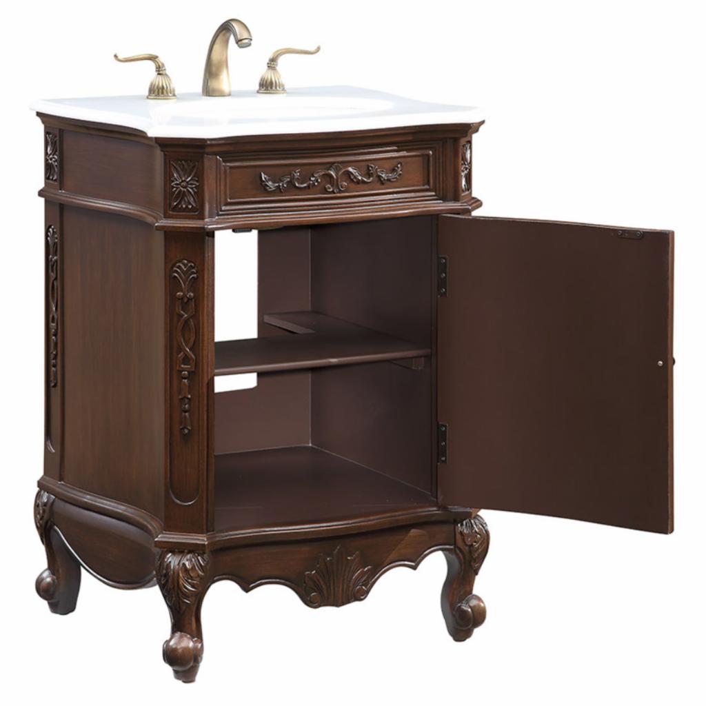 Single Sink Vanities: 24 in. Coffee Single Bathroom Vanity