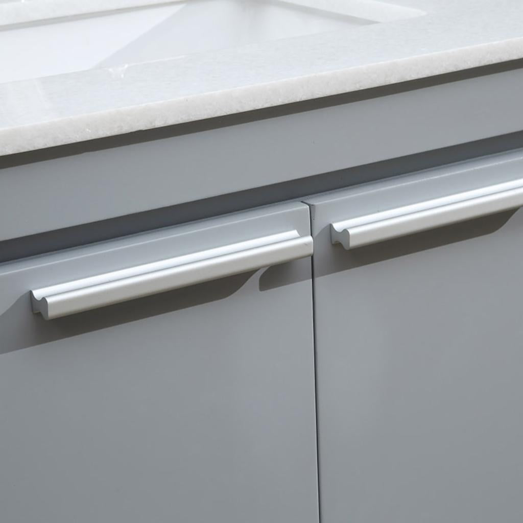 Single Sink Vanities: 30 in. Grey Single Bathroom Vanity Set