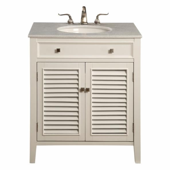 Single Sink Vanities: Single Bathroom Vanity Set - White