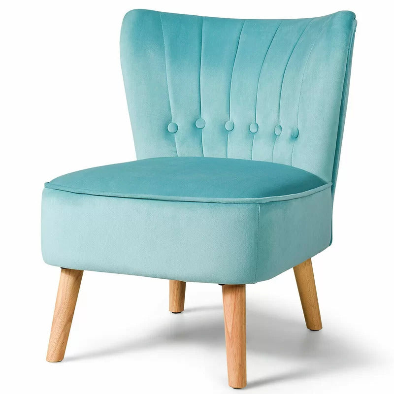 Slipper Chair: 21'' Wide Velvet Slipper Chair