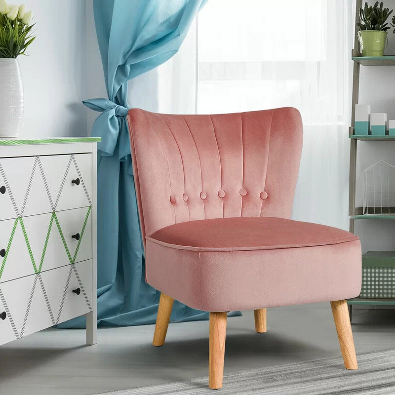 Slipper Chair: 21'' Wide Velvet Slipper Chair