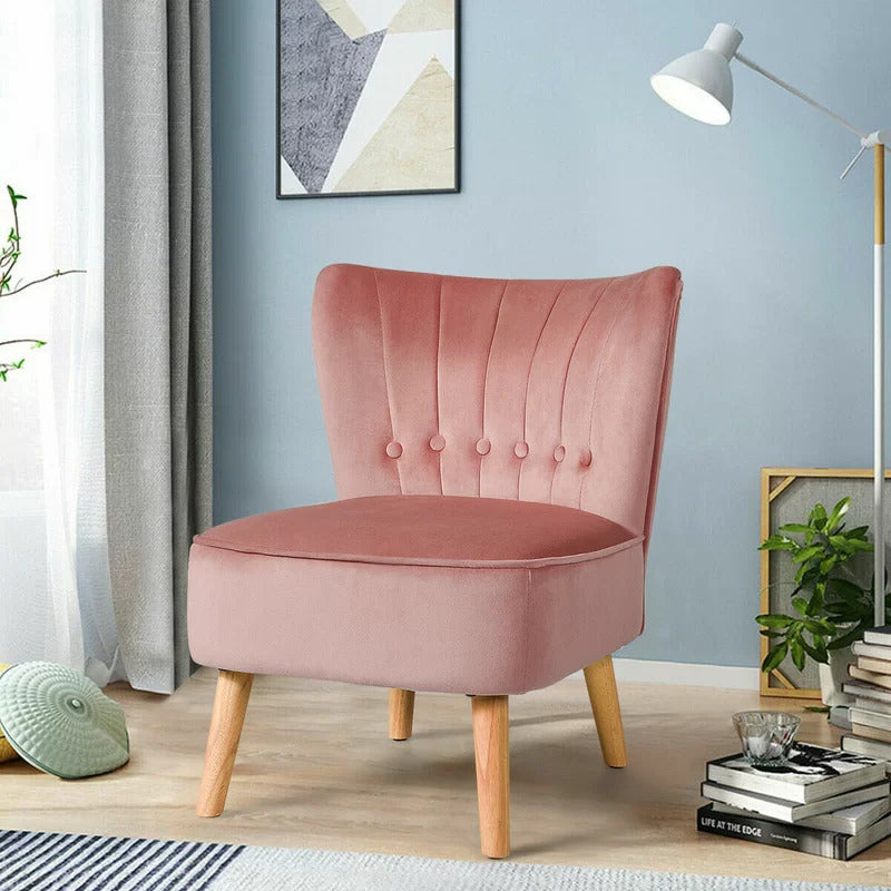 Slipper Chair: 21'' Wide Velvet Slipper Chair