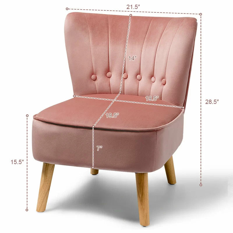 Slipper Chair: 21'' Wide Velvet Slipper Chair