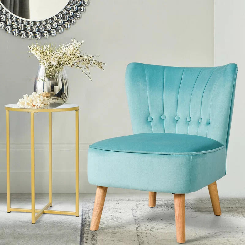 Slipper Chair: 21'' Wide Velvet Slipper Chair