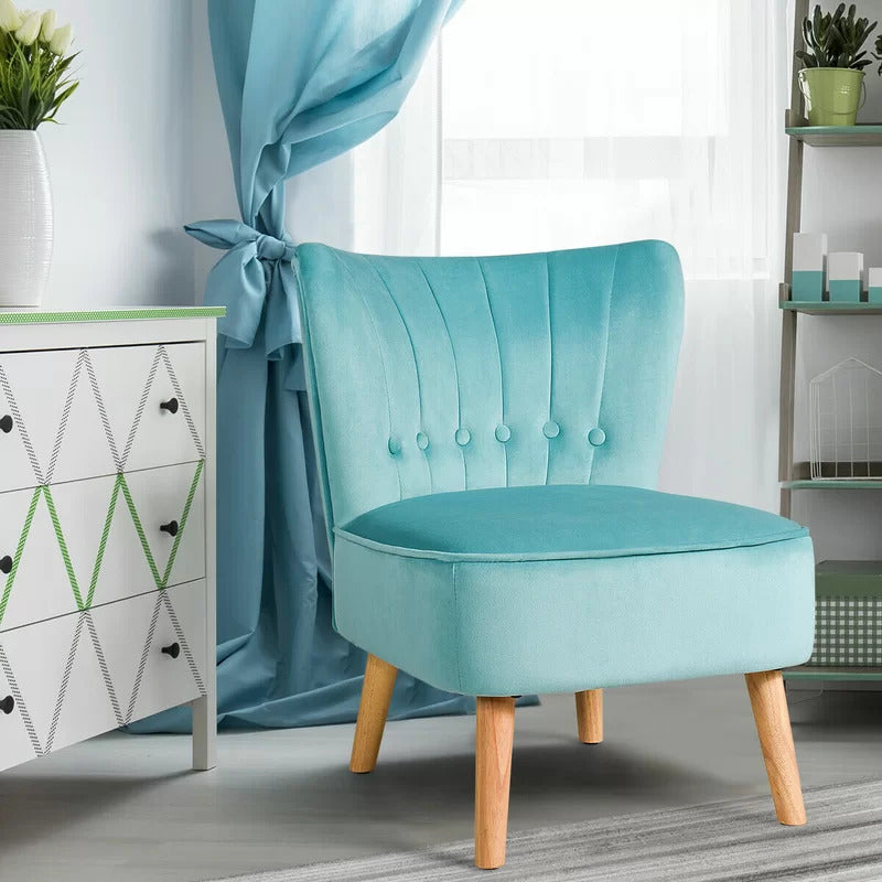 Slipper Chair: 21'' Wide Velvet Slipper Chair