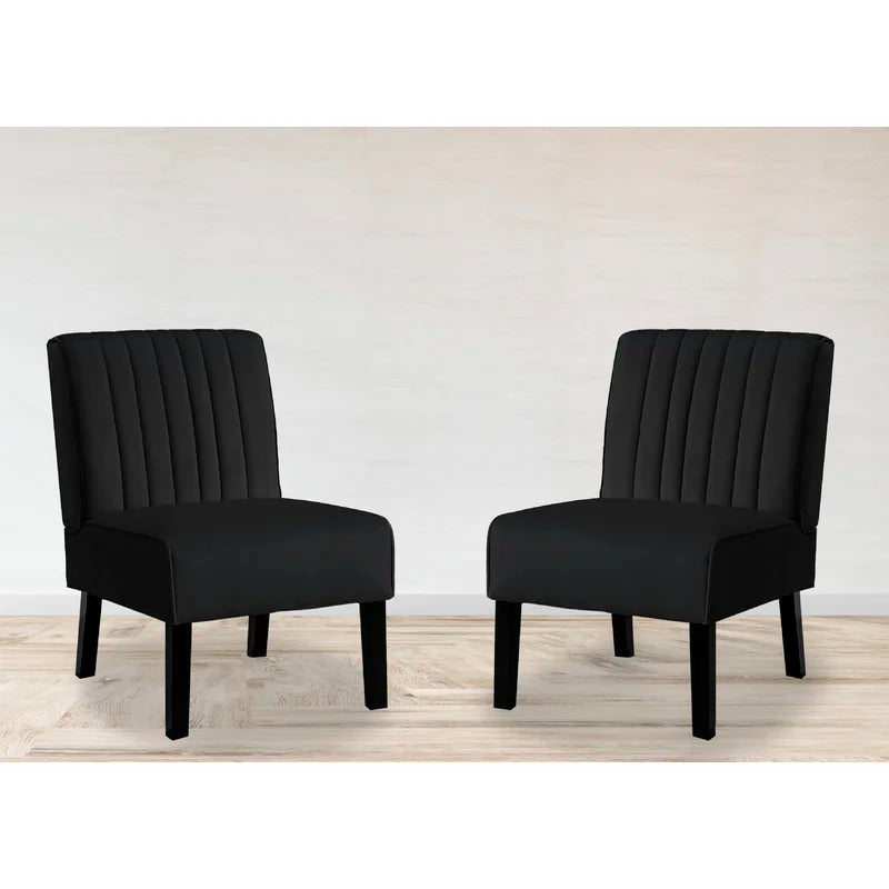 Slipper Chair: 21'' Wide Velvet Slipper Chair (Set of 2)