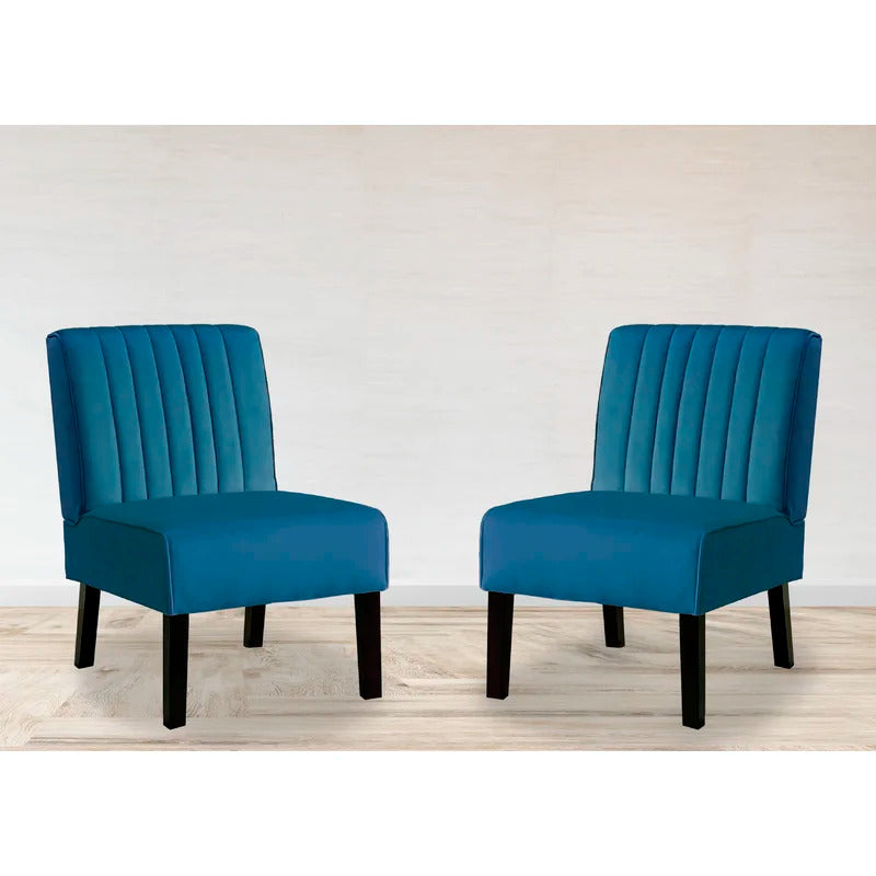 Slipper Chair: 21'' Wide Velvet Slipper Chair (Set of 2)