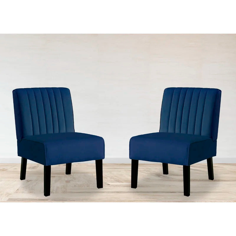 Slipper Chair: 21'' Wide Velvet Slipper Chair (Set of 2)
