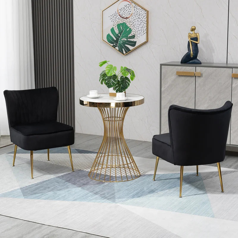 Slipper Chair: 22.24'' Wide Velvet Slipper Chair (Set of 2)
