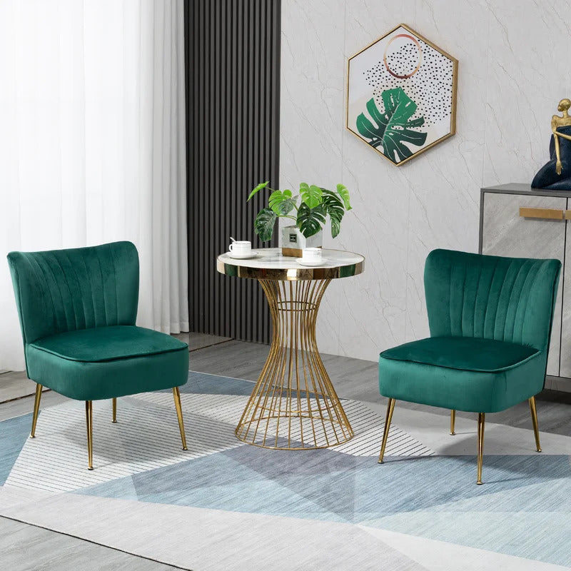 Slipper Chair: 22.24'' Wide Velvet Slipper Chair (Set of 2)