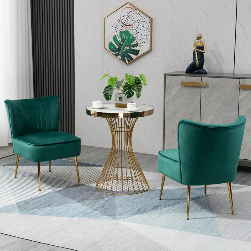 Slipper Chair: 22.24'' Wide Velvet Slipper Chair (Set of 2)