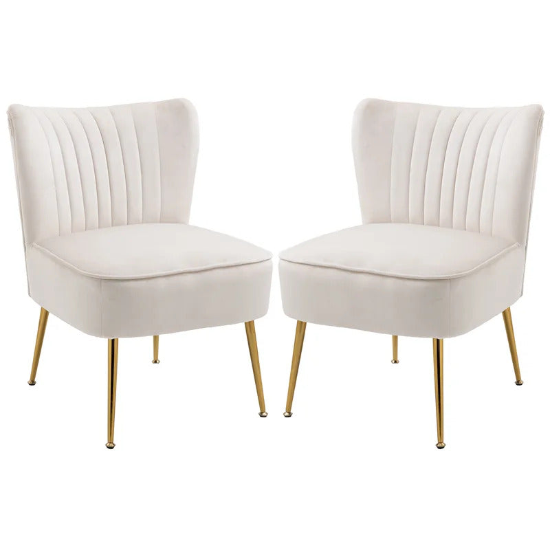 Slipper Chair: 22.24'' Wide Velvet Slipper Chair (Set of 2)