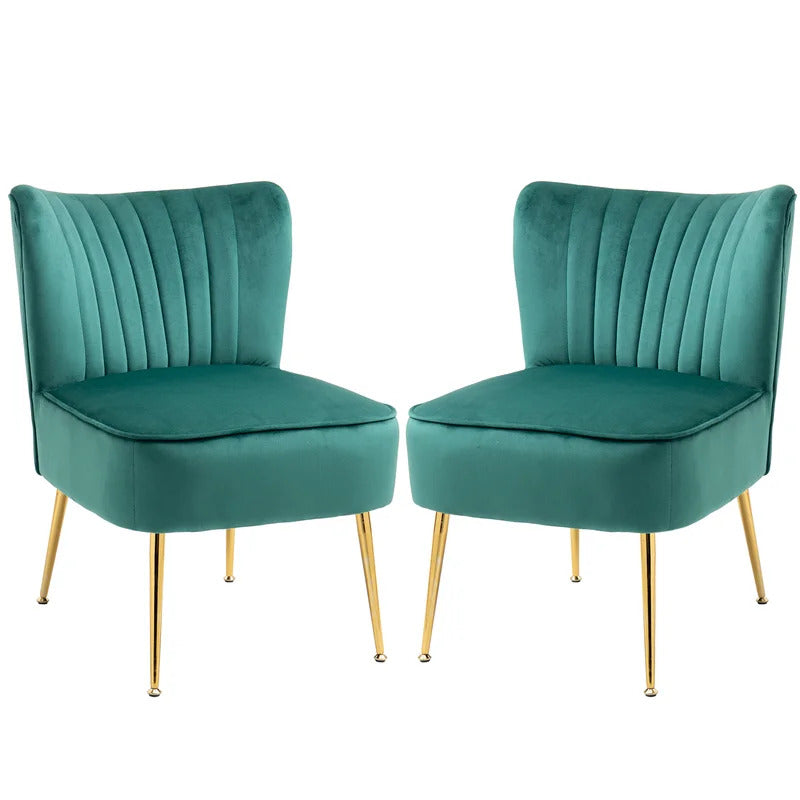Slipper Chair: 22.24'' Wide Velvet Slipper Chair (Set of 2)
