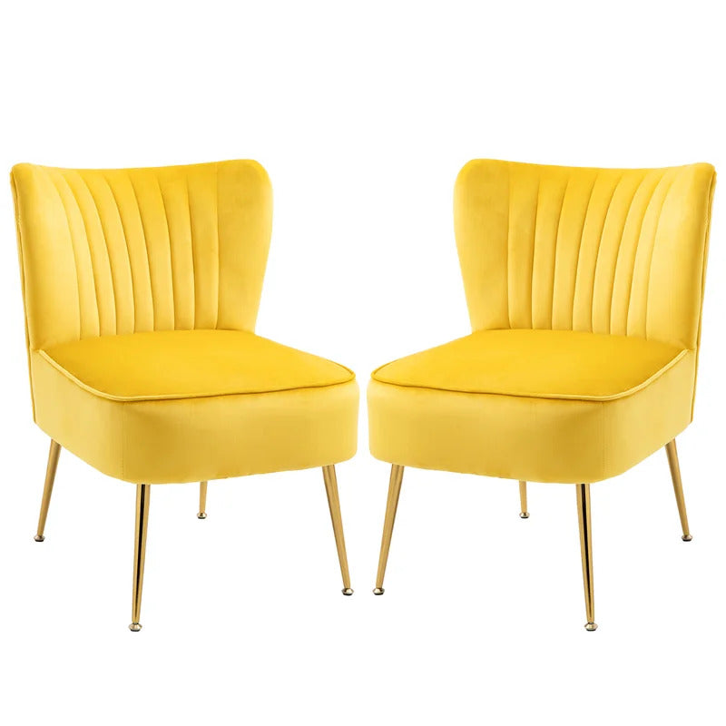 Slipper Chair: 22.24'' Wide Velvet Slipper Chair (Set of 2)