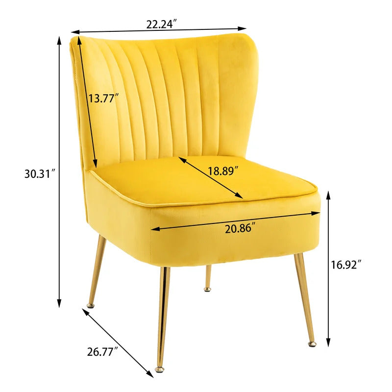 Slipper Chair: 22.24'' Wide Velvet Slipper Chair (Set of 2)