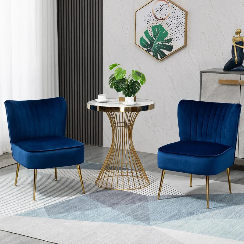 Slipper Chair: 22.24'' Wide Velvet Slipper Chair (Set of 2)
