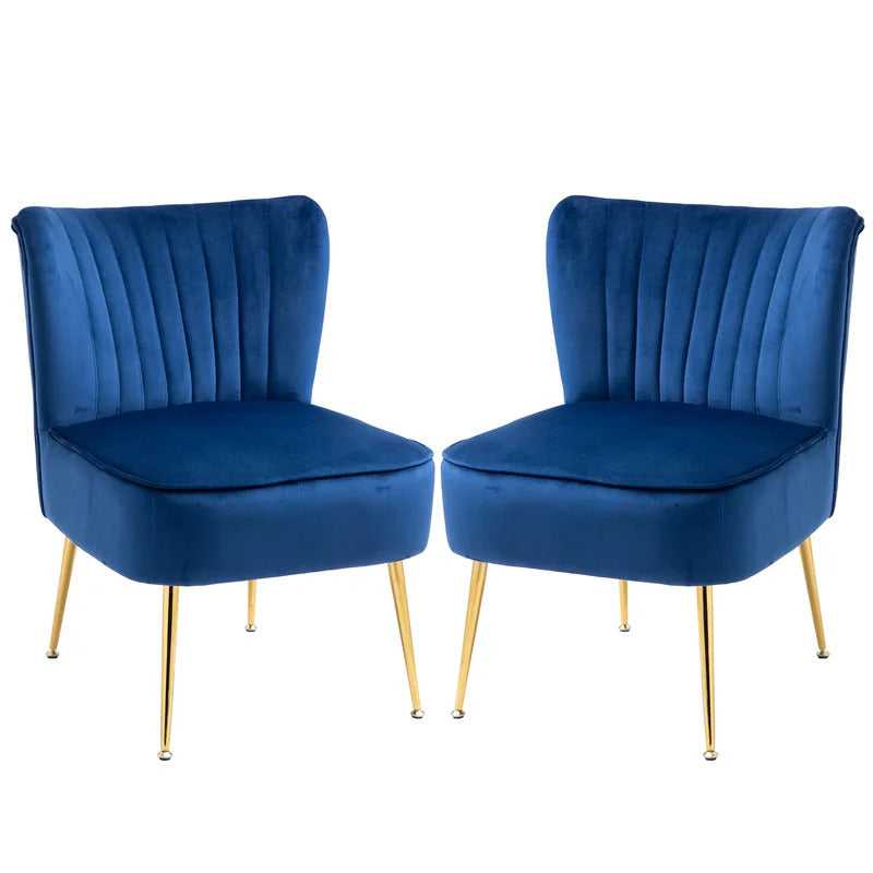 Slipper Chair: 22.24'' Wide Velvet Slipper Chair (Set of 2)