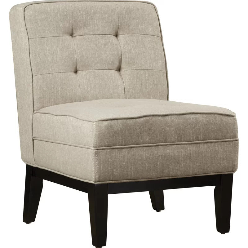 Slipper Chair: 22.4'' Wide Tufted Slipper Chair