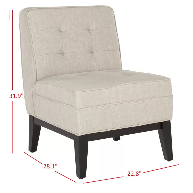 Slipper Chair: 22.4'' Wide Tufted Slipper Chair
