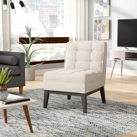 Slipper Chair: 22.4'' Wide Tufted Slipper Chair