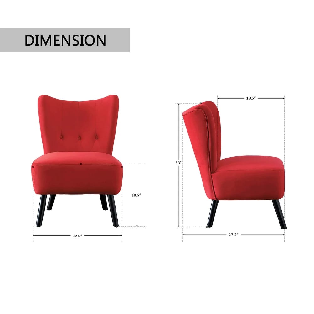 Slipper Chair: 22.5'' Wide Tufted Velvet Slipper Chair