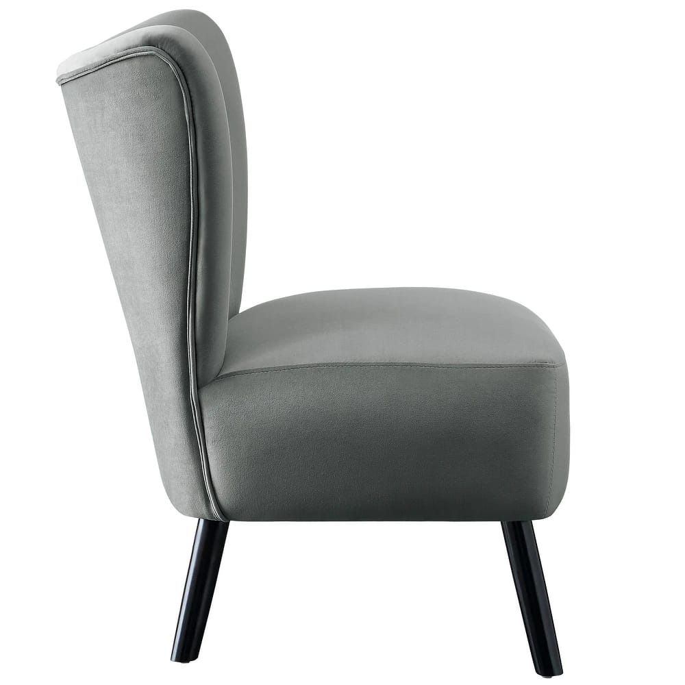 Slipper Chair: 22.5'' Wide Tufted Velvet Slipper Chair