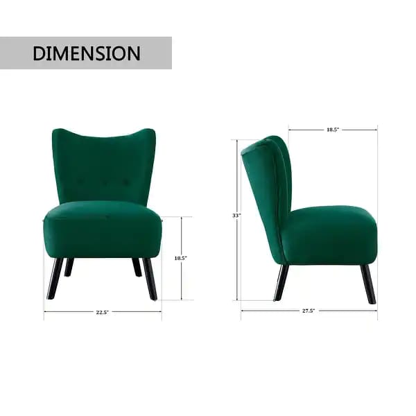 Slipper Chair: 22.5'' Wide Tufted Velvet Slipper Chair