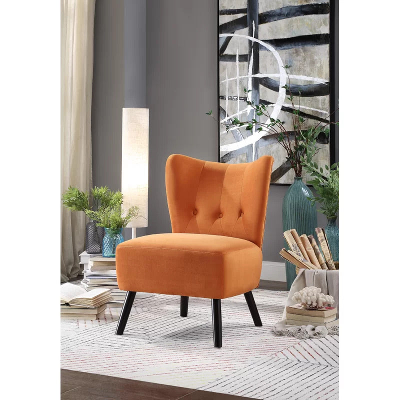 Slipper Chair: 22.5'' Wide Tufted Velvet Slipper Chair