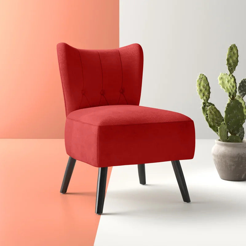 Slipper Chair: 22.5'' Wide Tufted Velvet Slipper Chair