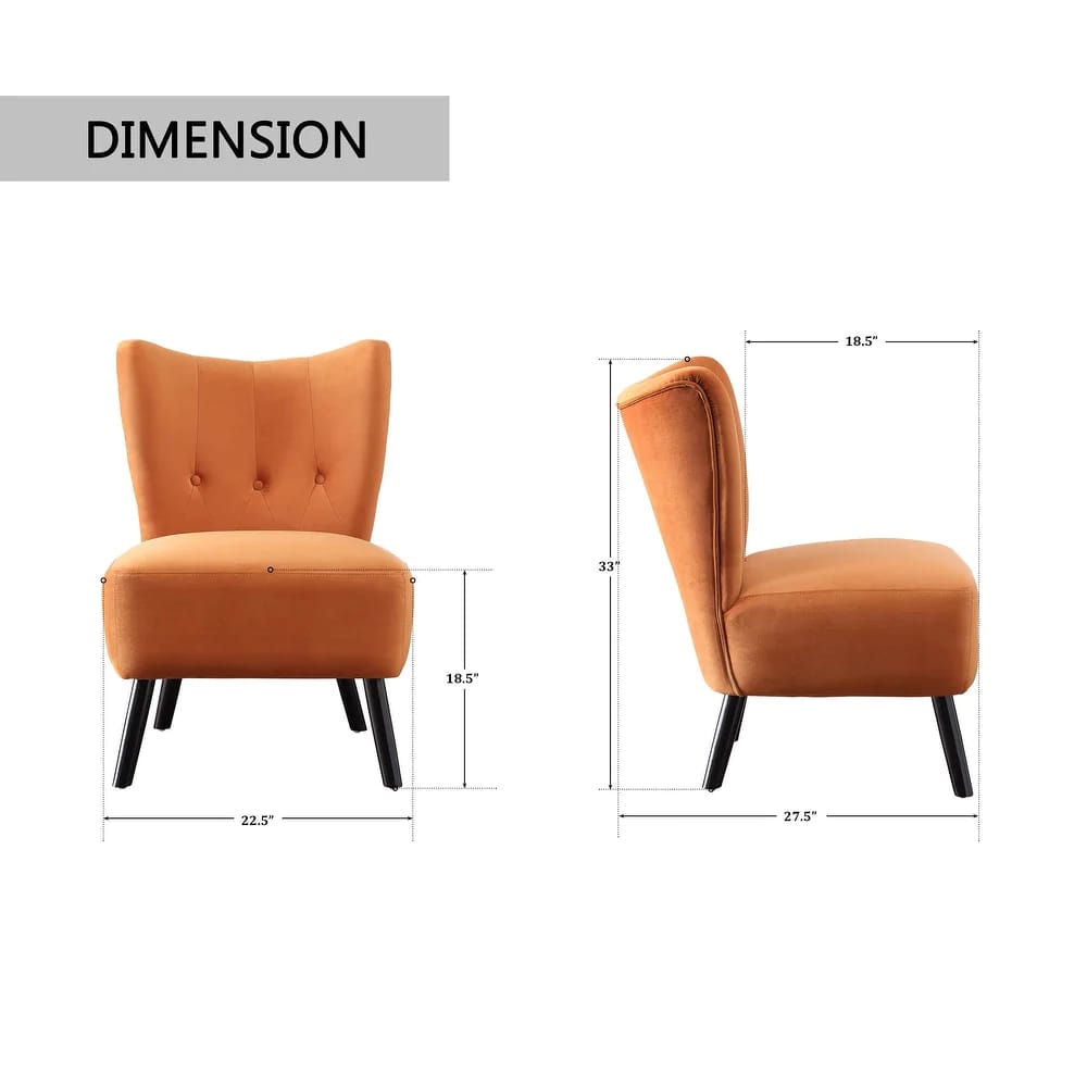 Slipper Chair: 22.5'' Wide Tufted Velvet Slipper Chair
