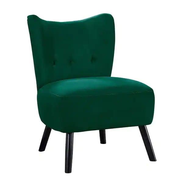 Slipper Chair: 22.5'' Wide Tufted Velvet Slipper Chair