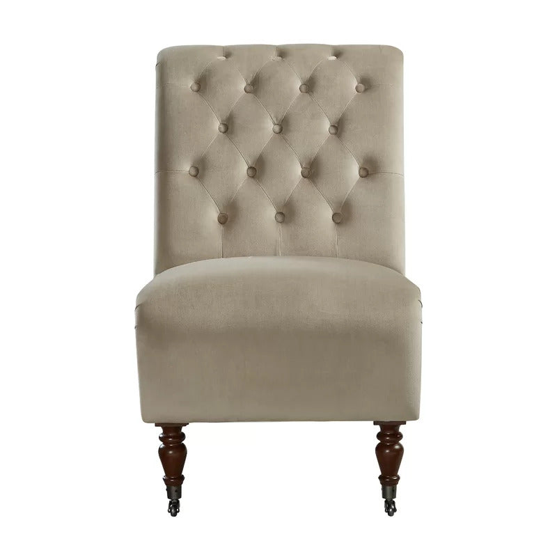 Slipper Chair: 23.5'' Wide Tufted Slipper Chair