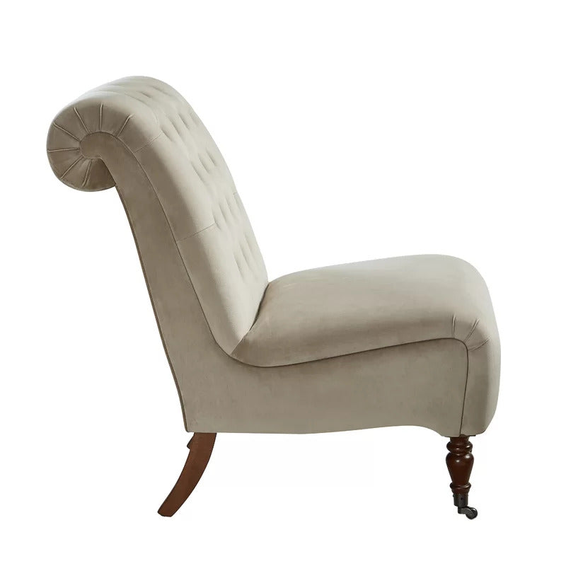 Slipper Chair: 23.5'' Wide Tufted Slipper Chair