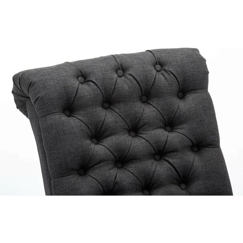 Slipper Chair: 23.6'' Wide Tufted Slipper Chair