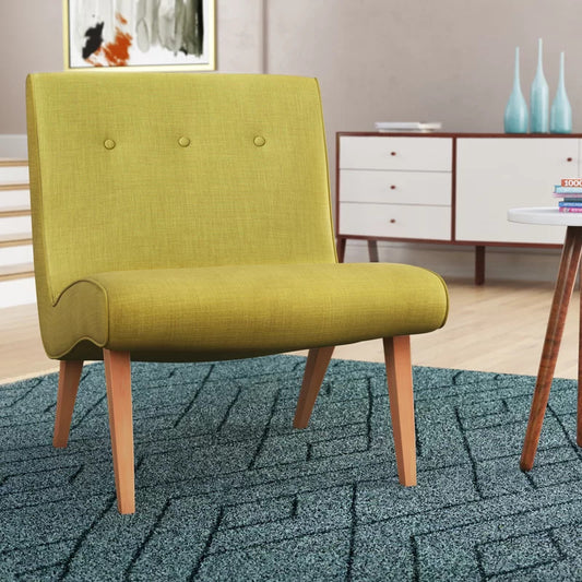 Slipper Chair: 25.2'' Wide Tufted Slipper Chair