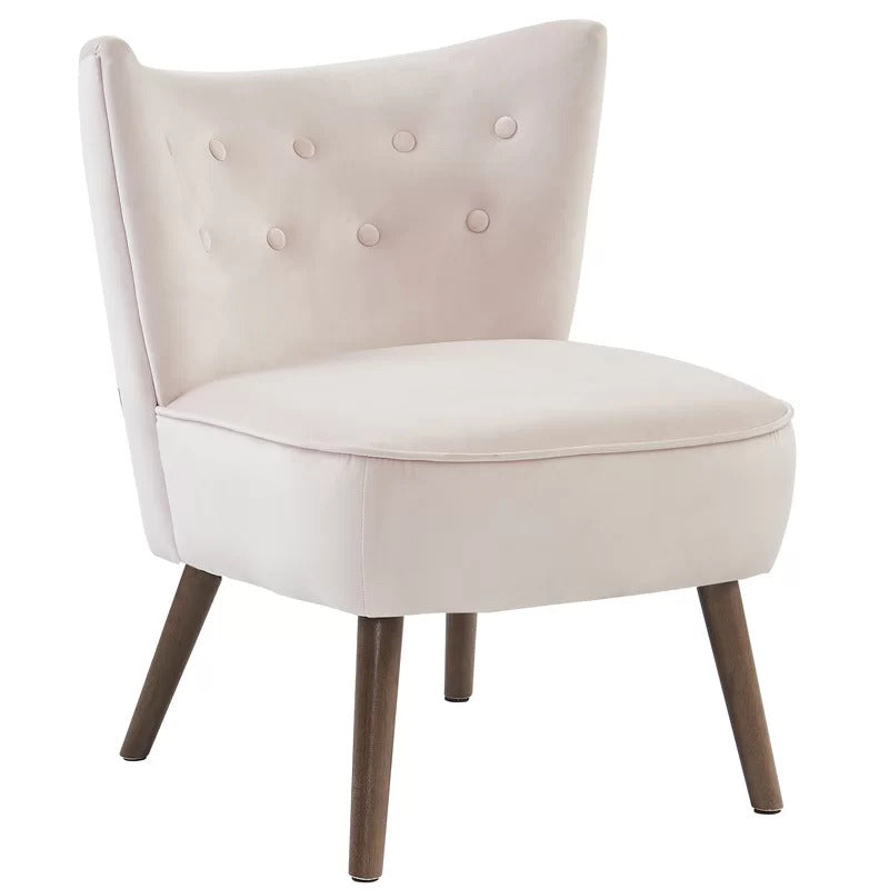 Slipper Chair: 25.5'' Wide Tufted Velvet Slipper Chair