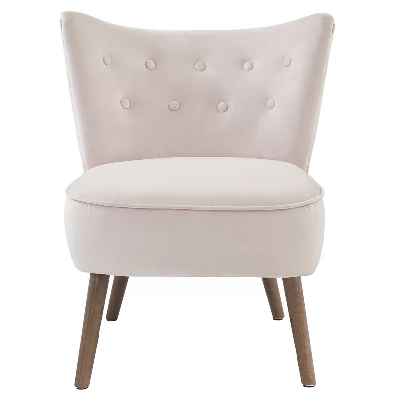 Slipper Chair: 25.5'' Wide Tufted Velvet Slipper Chair