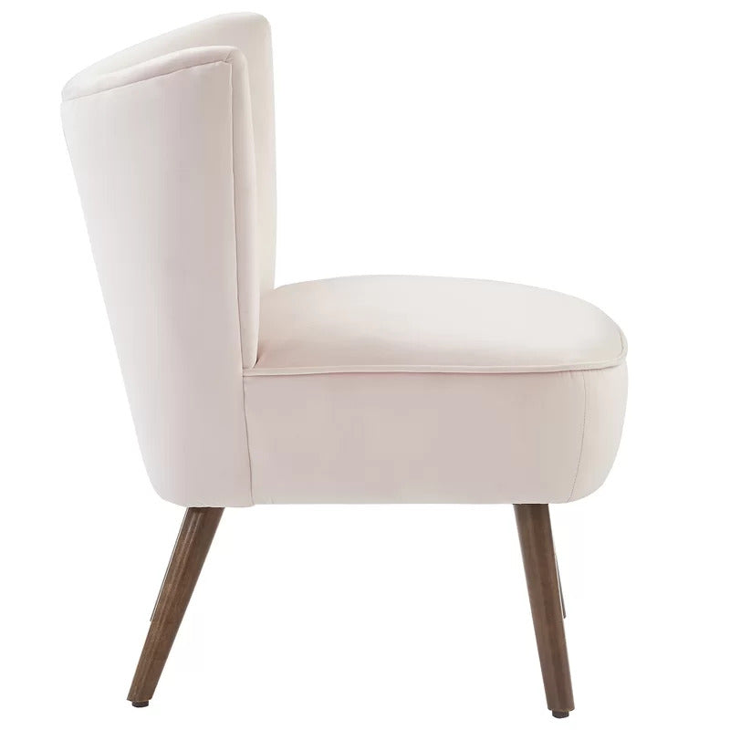Slipper Chair: 25.5'' Wide Tufted Velvet Slipper Chair