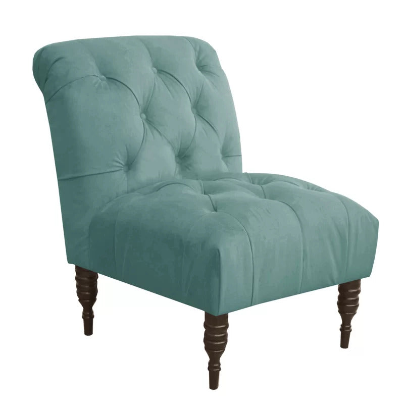 Slipper Chair: 25'' Wide Tufted Slipper Chair