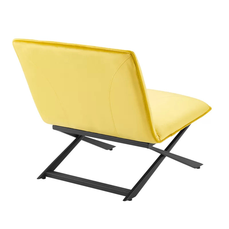 Slipper Chair: 28.15'' Wide Tufted Velvet Slipper Chair