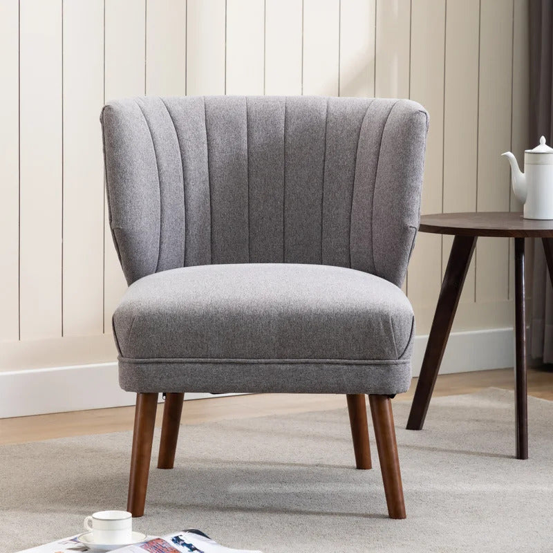 Slipper Chair: 29.25'' Wide Tufted Chenille Slipper Chair