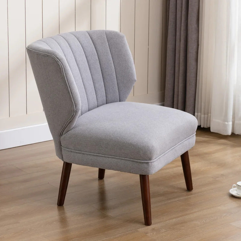 Slipper Chair: 29.25'' Wide Tufted Chenille Slipper Chair