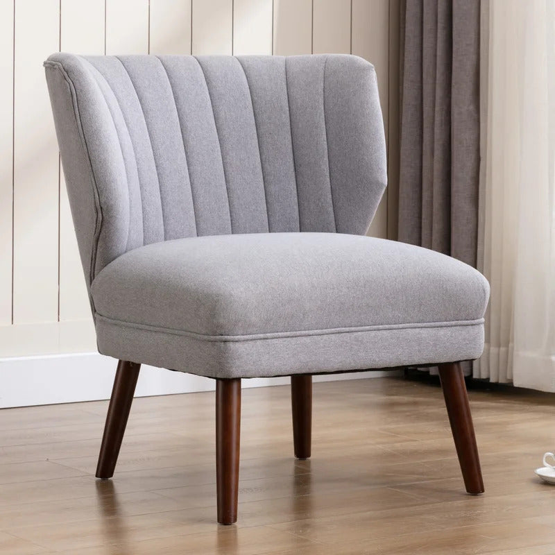Slipper Chair: 29.25'' Wide Tufted Chenille Slipper Chair