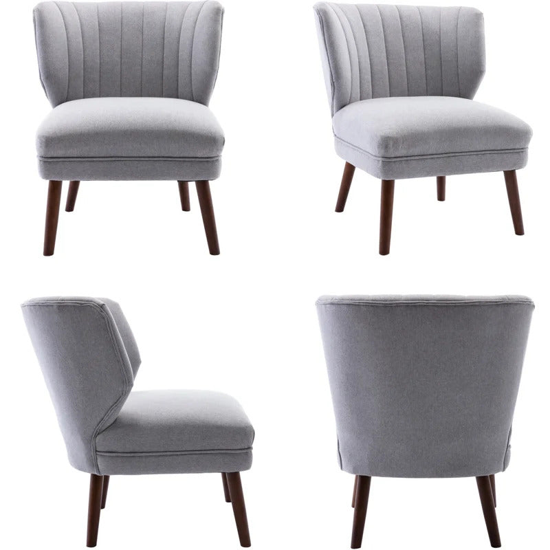 Slipper Chair: 29.25'' Wide Tufted Chenille Slipper Chair