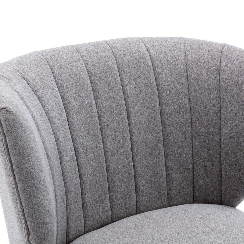 Slipper Chair: 29.25'' Wide Tufted Chenille Slipper Chair