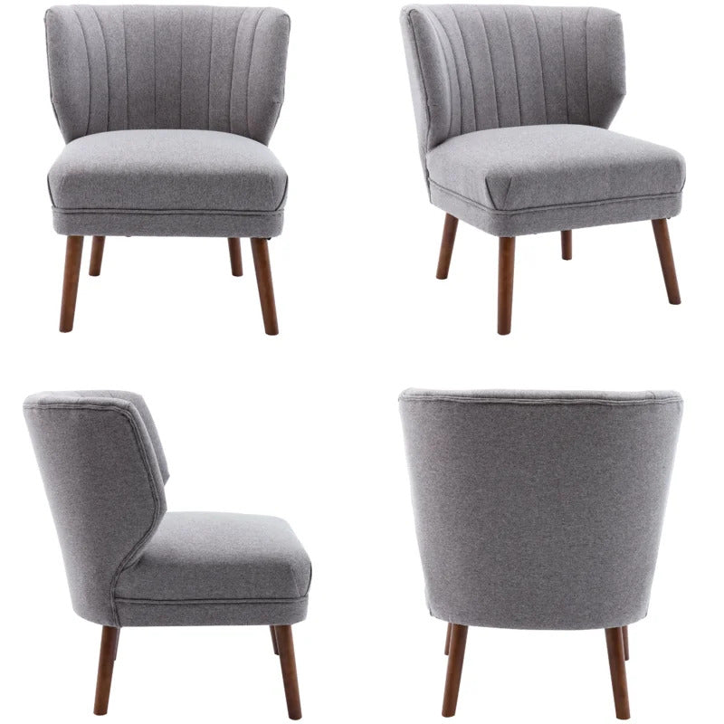 Slipper Chair: 29.25'' Wide Tufted Chenille Slipper Chair