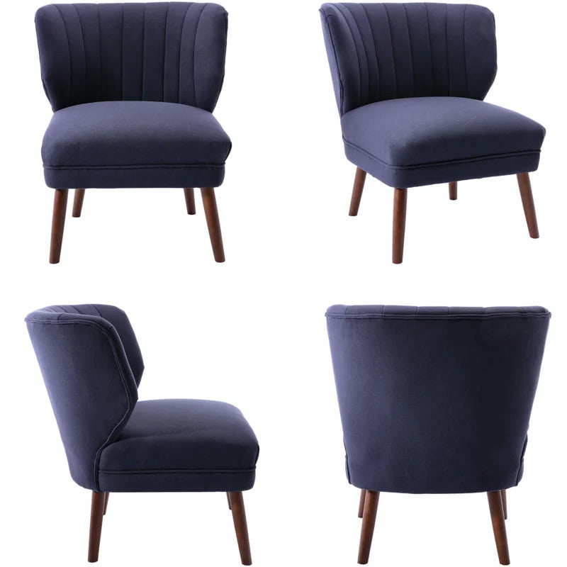 Slipper Chair: 29.25'' Wide Tufted Chenille Slipper Chair