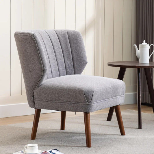 Slipper Chair: 29.25'' Wide Tufted Chenille Slipper Chair