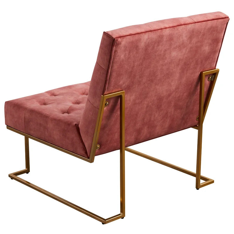 Slipper Chair: 29.33'' Wide Tufted Velvet Slipper Chair
