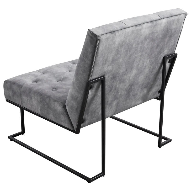 Slipper Chair: 29.33'' Wide Tufted Velvet Slipper Chair